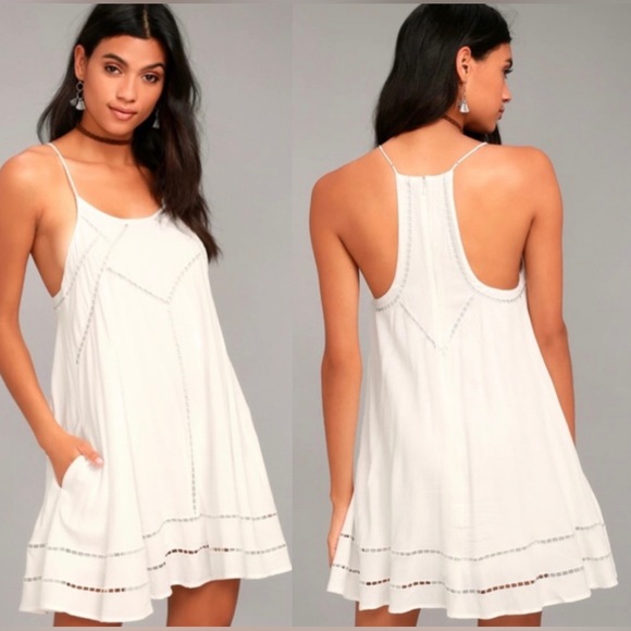 Lulus Dresses & Skirts - LULUS NWT SISTER MOON WHITE EMBROIDERED SWING DRESS